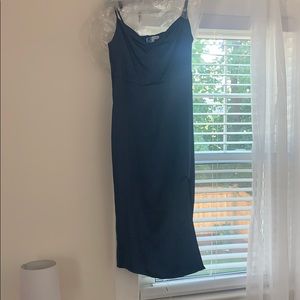 Blue Satin Midi
